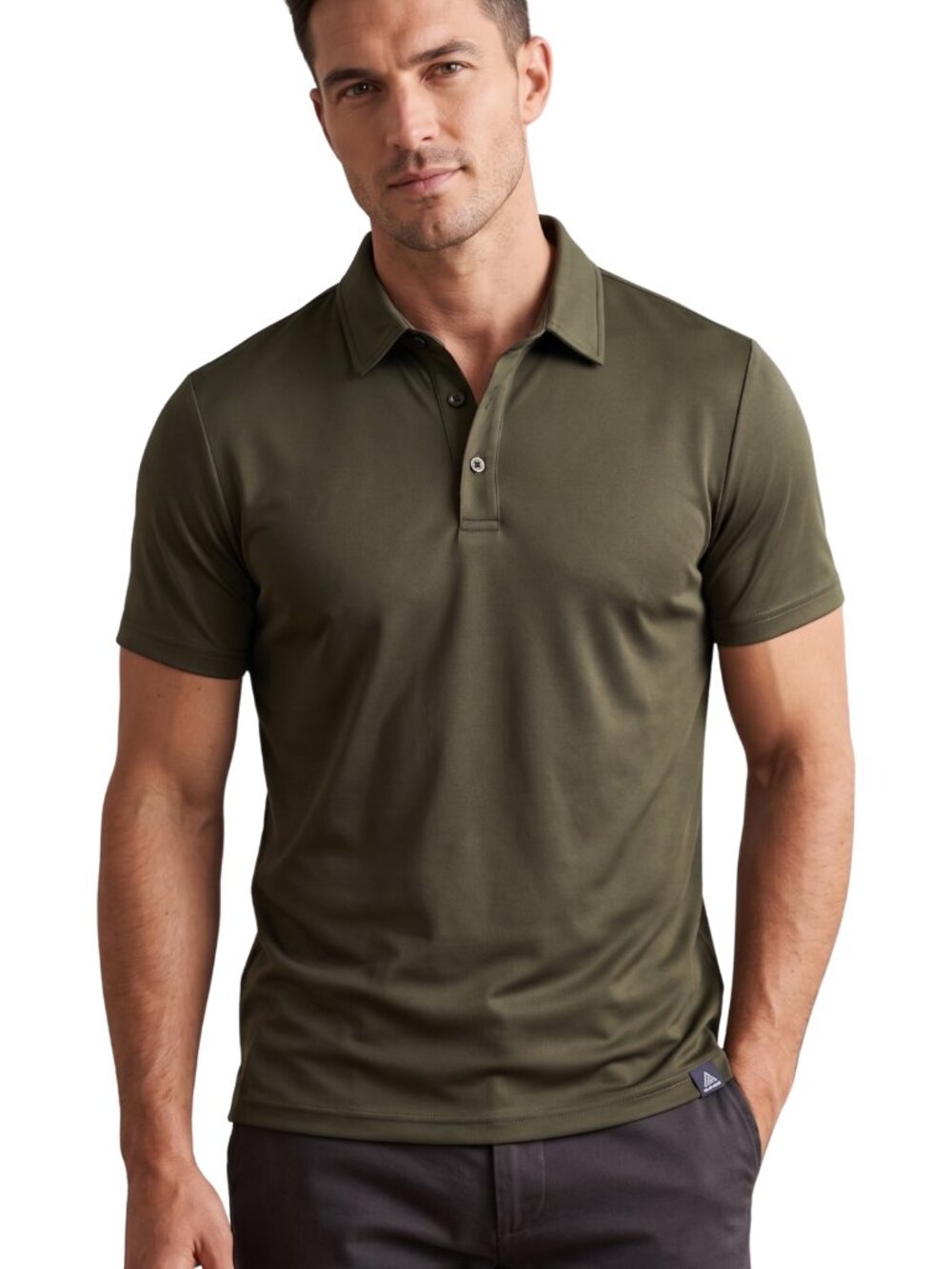 NWT | Men's Olive Green Performance RPET Recycled Golf Polo Shirt | Small